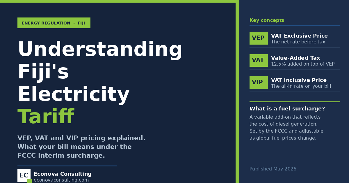 Understanding Fiji's electricity tariff, comparing VEP, VAT, and VIP pricing